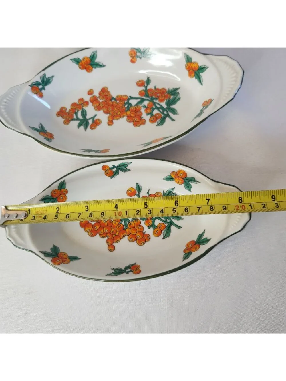 Berry Patch Fine China Oval Serving Dishes Set Of 3 Orange Berry Floral Design M